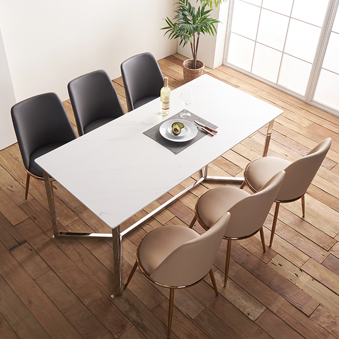 [특별할인] NEW 킨트 6인용 통세라믹 식탁(실버스텐/의자제외)