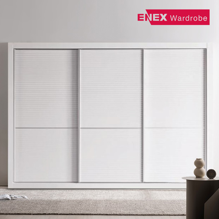 풀 갤러리화이트 슬라이딩 장롱 -303cm (3도어)