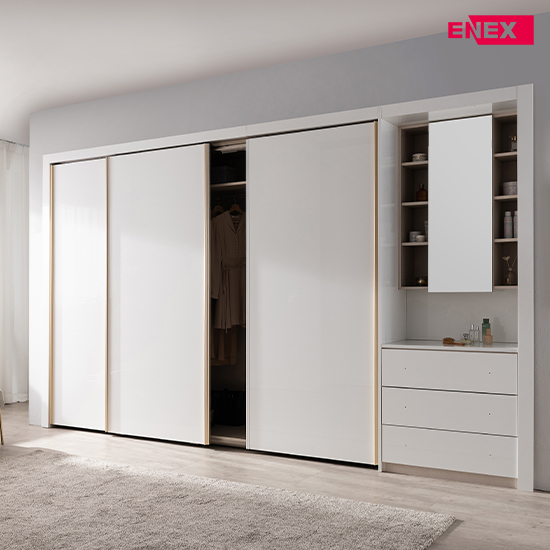 NEW 살롱 화장대형 슬라이딩 붙박이장-300cm+80cm(실속형)