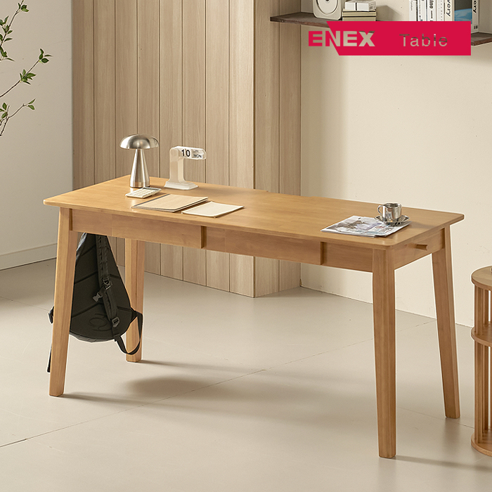 프롬 고무나무 원목책상 1500