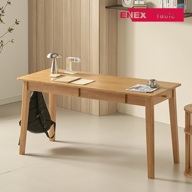 프롬 고무나무 원목책상 1500