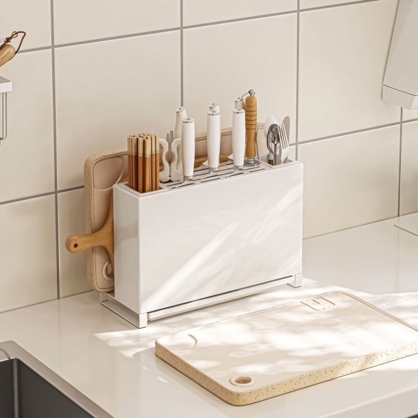 심플 스탠드 칼꽂이 화이트