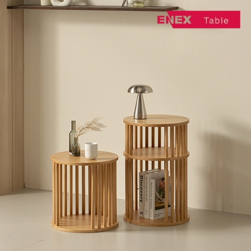 루시 빗살 1단 원목 협탁 사이드테이블