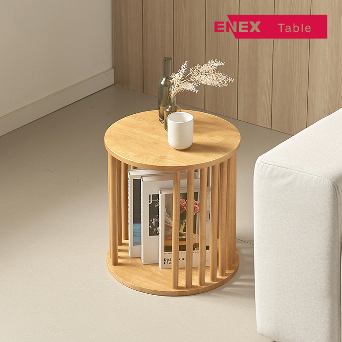 루시 빗살 1단 원목 협탁 사이드테이블