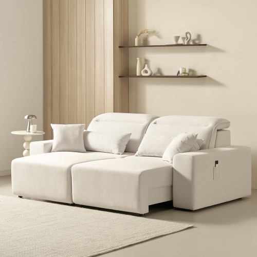 플로 확장형 슬라이드 모션 리클라이너 이지클린 3인 소파