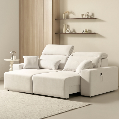 플로 확장형 슬라이드 모션 리클라이너 이지클린 3인 소파