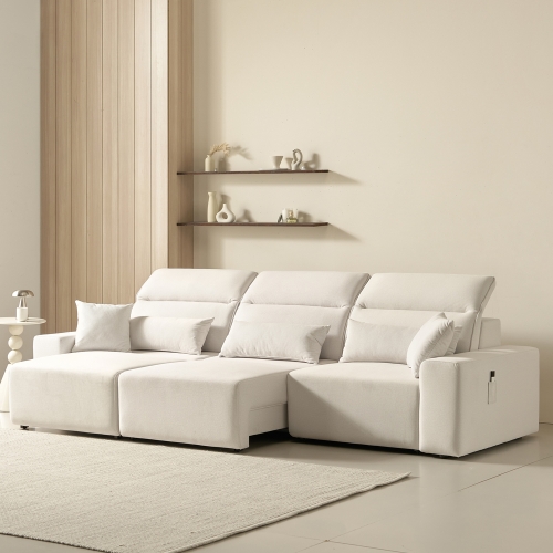 플로 확장형 슬라이드 모션 리클라이너 이지클린 4인 소파