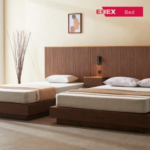 알레 LED 호텔형 템바보드 원목침대 Q (1600)