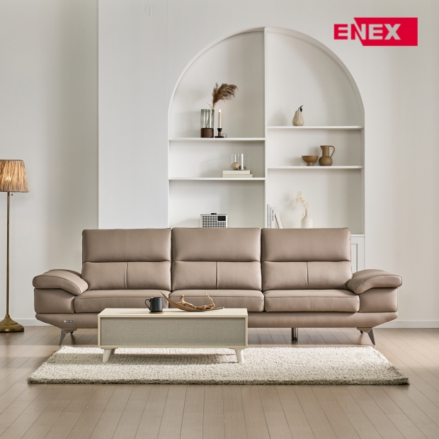 피렌체 이태리 천연소가죽 4인 소파+스툴