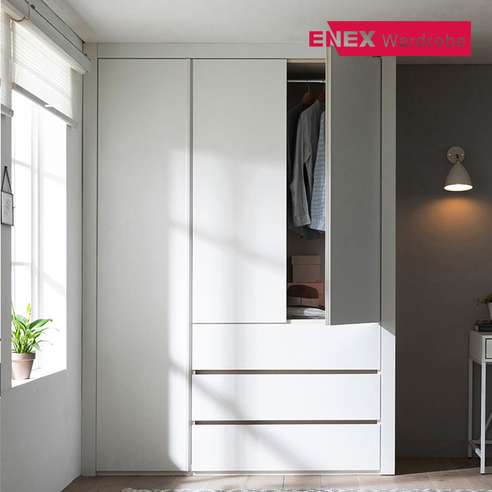 버클리 작은방 붙박이장 3단서랍형(거울없음)-1701~1850mm