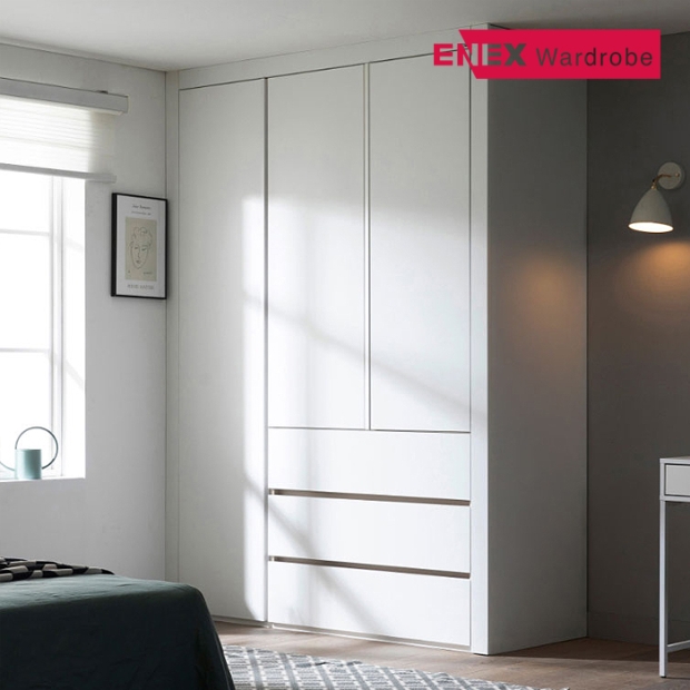 버클리 작은방 붙박이장 3단서랍형(거울없음)-1500~1700mm