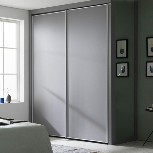 코튼 작은방 슬라이딩 붙박이장(그레이/거울없음)-1640~1800mm