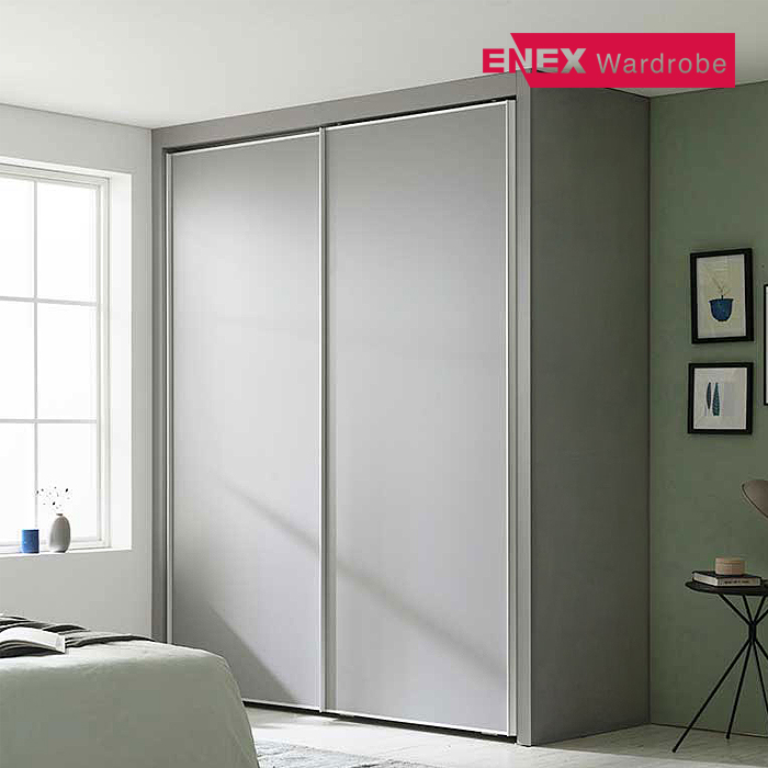 코튼 작은방 슬라이딩 붙박이장(그레이/거울없음)-1640~1800mm