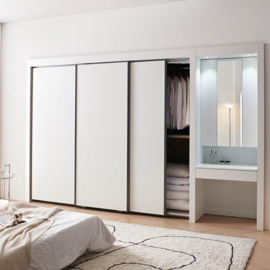 [댐퍼증정] 안나 화장대 붙박이장 330cm