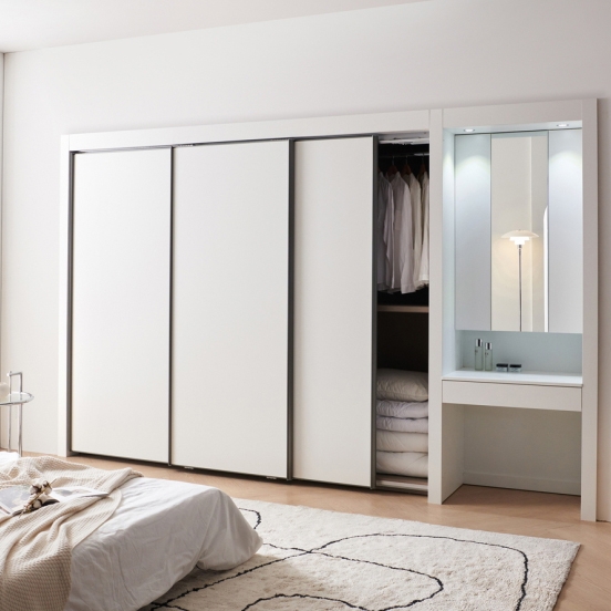 [댐퍼증정] 안나 화장대 붙박이장 330cm