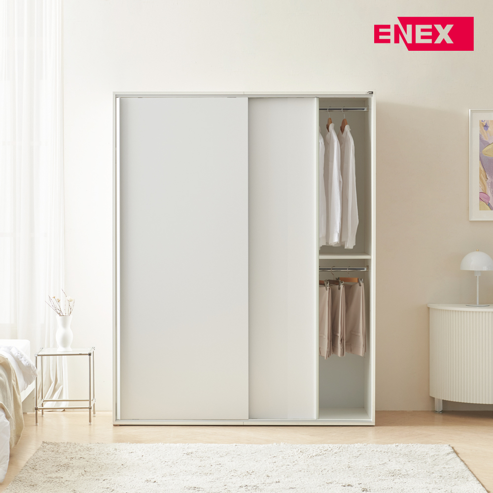 클레어 슬라이딩 옷장 수납선반형 1600 10cm 맞춤시공