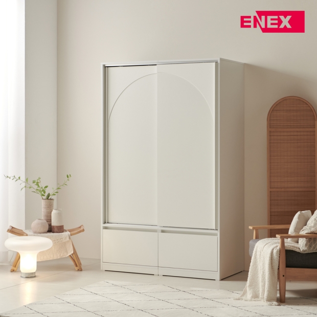 클레어 아치 슬라이딩 옷장 1200 1단 서랍형