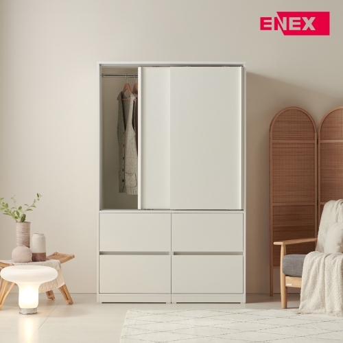 클레어 아치 슬라이딩 옷장 1200 2단 서랍형