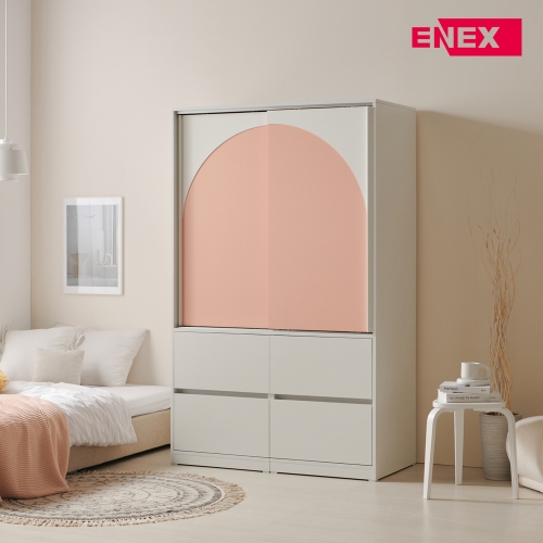 클레어 아치 슬라이딩 옷장 1200 2단 서랍형