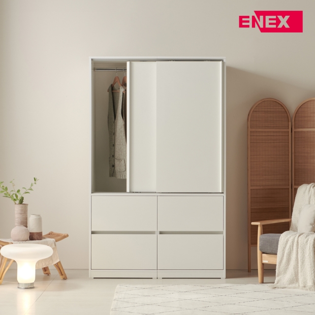 클레어 아치 슬라이딩 옷장 1200 2단 서랍형