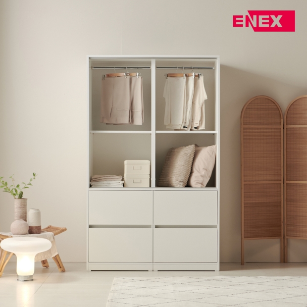 클레어 아치 슬라이딩 옷장 1200 2단 서랍형