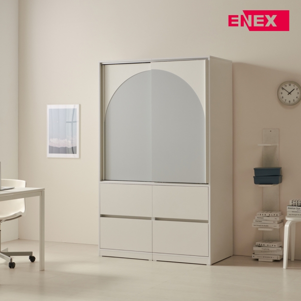 클레어 아치 슬라이딩 옷장 1200 2단 서랍형