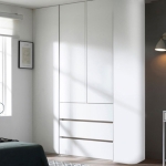 버클리 작은방 붙박이장 3단서랍형(라운드ep)-1701~1850mm