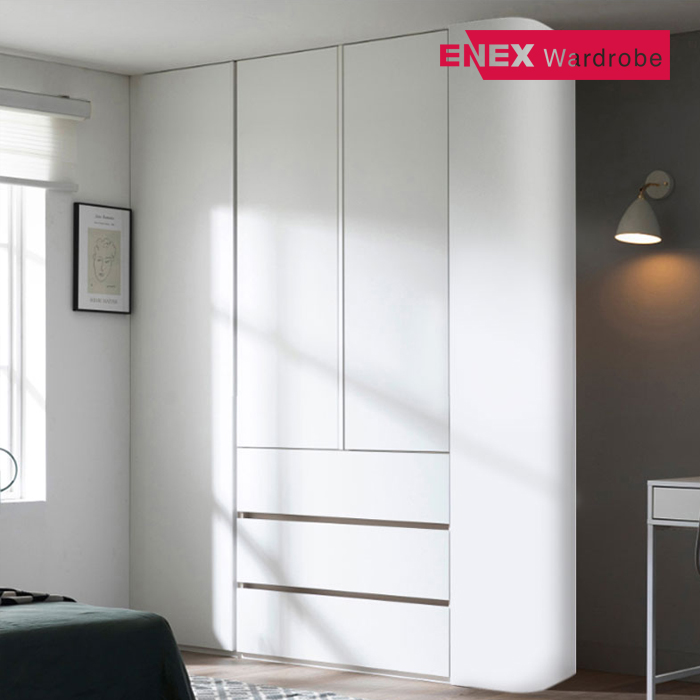 버클리 작은방 붙박이장 3단서랍형(라운드ep)-1501~1700mm