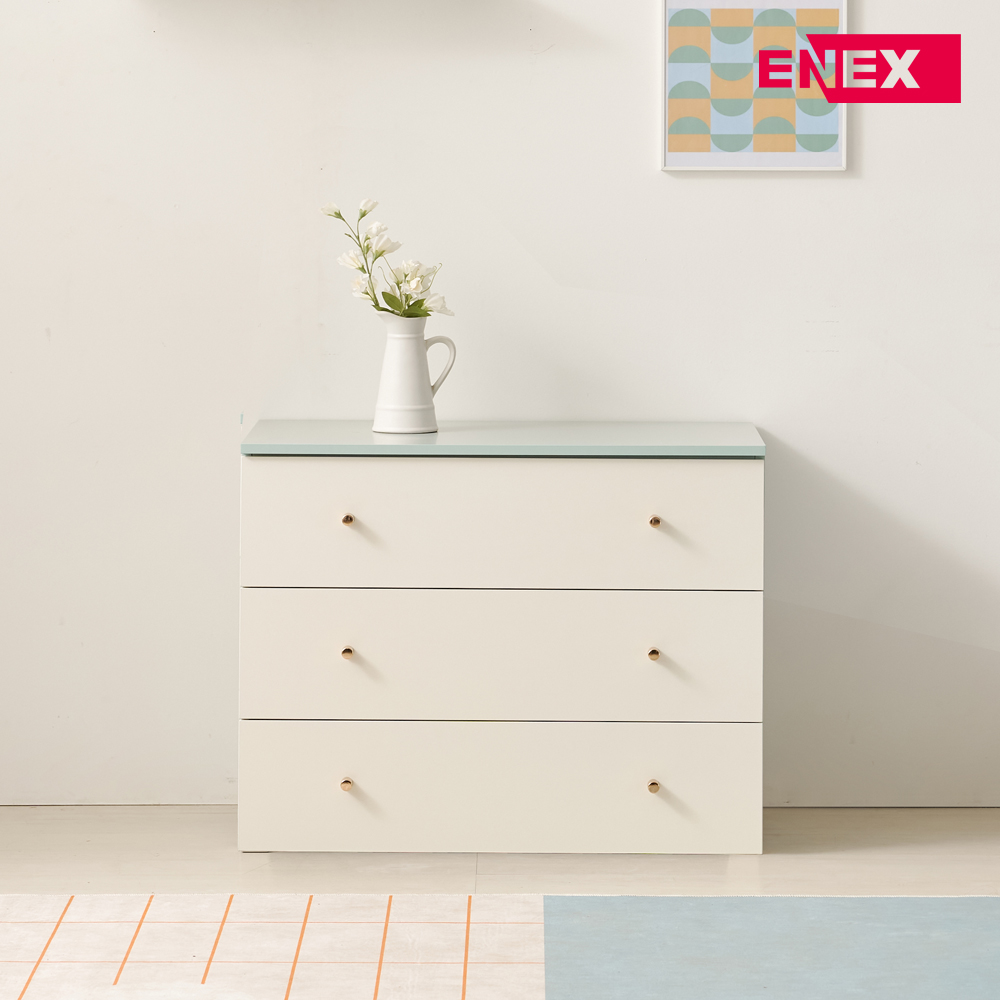 민트 3단 다용도 수납 서랍장 800