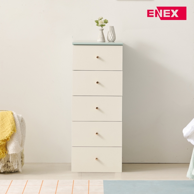 민트 5단 다용도 수납 서랍장 400