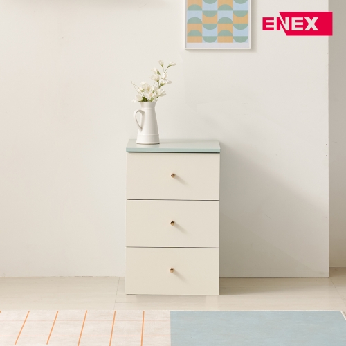 민트 3단 다용도 수납 서랍장 400