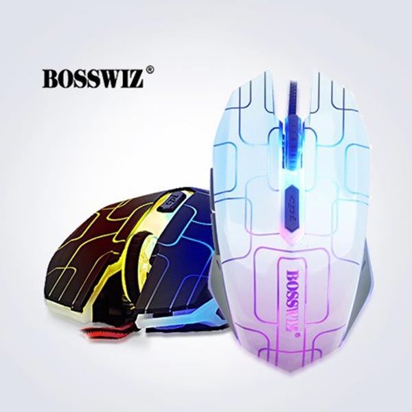보스위즈 게이밍 LED 6버튼 마우스 DPI 4단계 변환 BM-326