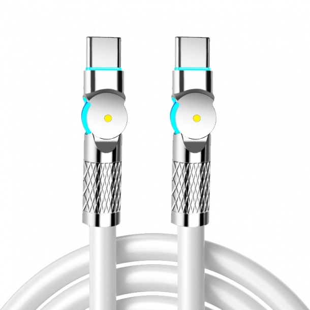 보스위즈 60W 180도 회전 LED 라이트 C to C타입 고속 충전 각도조절 데이터 케이블 2M BOS-CTC260