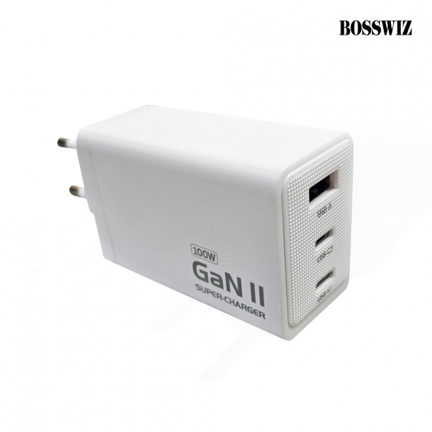 보스위즈 100W 3포트 초고속 충전기 어댑터 아답타 USB C타입 A타입 BOS-100W2C1A