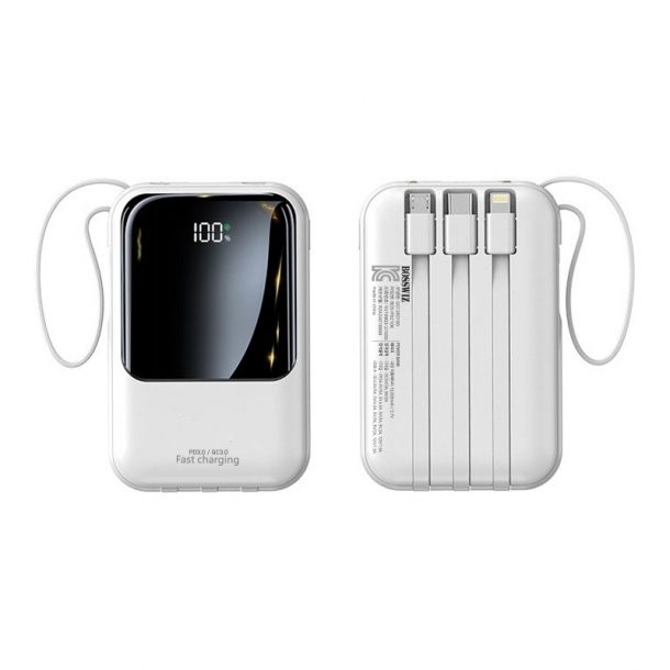보스위즈 22.5W 고속 충전 10000mAh 미니 플래시 보조배터리 4종 케이블 BOS-PD210K