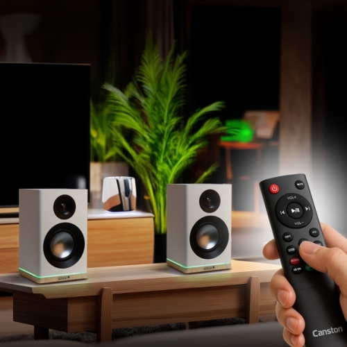 캔스톤 2채널 블루투스 컴퓨터 게이밍 북쉘프 PC 인테리어 TV 스피커 X9BT