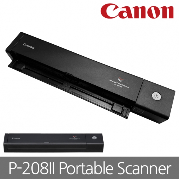 캐논 P-208II 초소형 초경량 핸디 스캐너 명함 플라스틱 카드 신분증 A4 스캔 지원