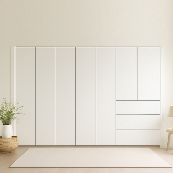 유니온 푸시풀 3단서랍 무몰딩 붙박이장(실속형)-15cm