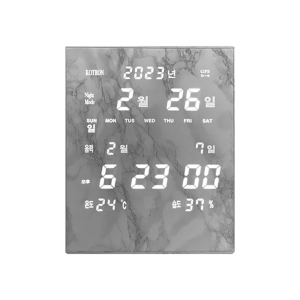 코트론 날짜 온도 습도 표시 GPS 오차없는 LED 벽시계 사무실 가정용 학교 학원 / KMG-2680_마블