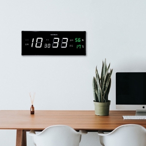 코트론 GPS 오차없는 LED 벽시계 온도 습도 표시 가정용 강당 학교 사무실 / KMG-4050