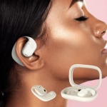 NV2-OWE1 무선 블루투스 오픈형 이어폰 귀걸이형 러닝 아이보리