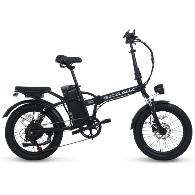 AU테크 스카닉 M20 MAX 850W 배달 접이식 팻바이크 PAS 스로틀 전동 전기자전거 48V 10Ah 블랙(무광)