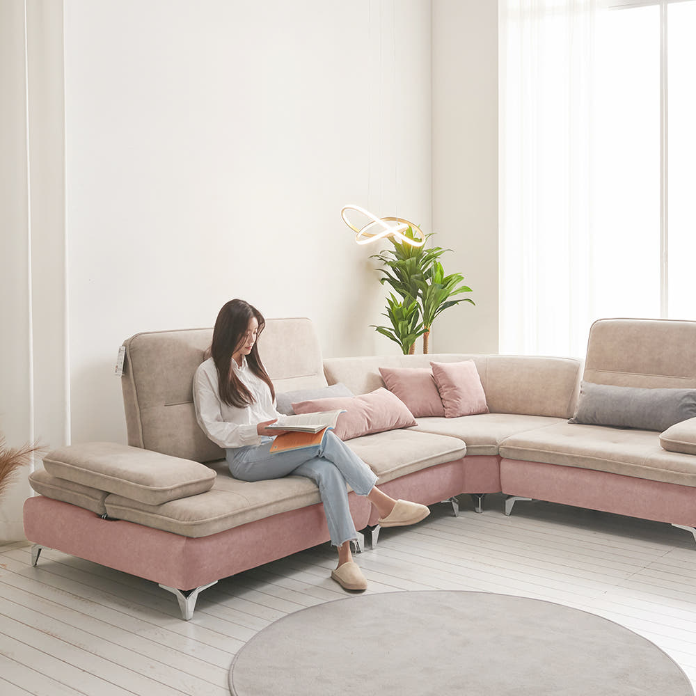 러비 스윙 패브릭 소파 코너형 5인