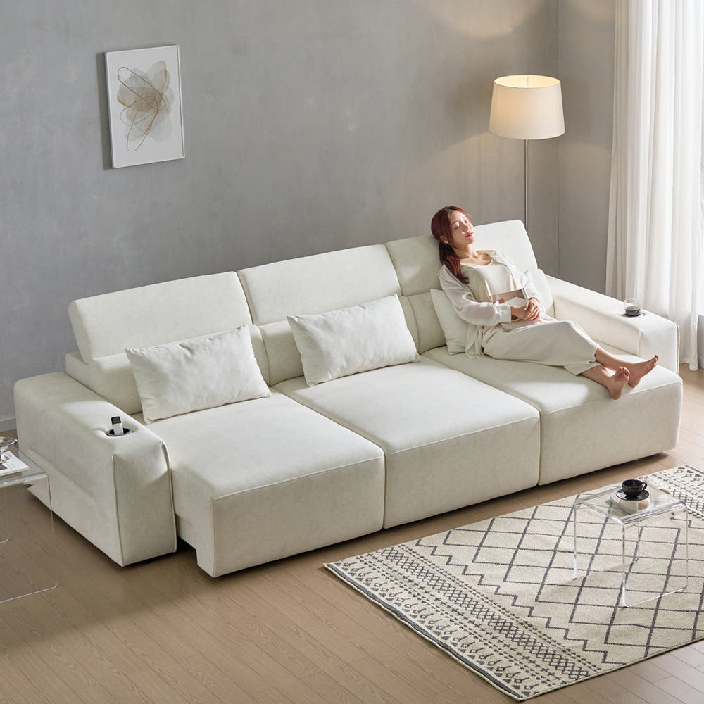 코스믹 모션 슬라이딩 패브릭 소파 4인