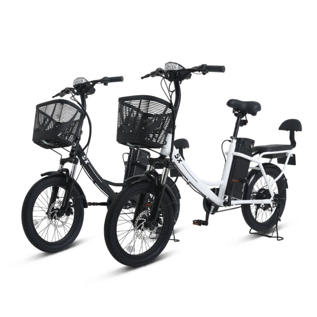 AU테크 스카닉 5X 여성용 2인용 등하원 바구니 전동 전기자전거 36V 5Ah