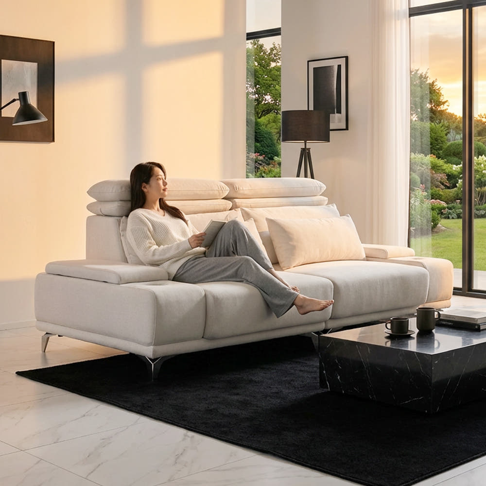 바니 패브릭 슬라이드 모듈형 소파 3인