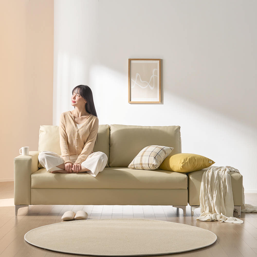 에센셜 AIR 라텍스 한팔 양팔형 소파 3인 + 스툴