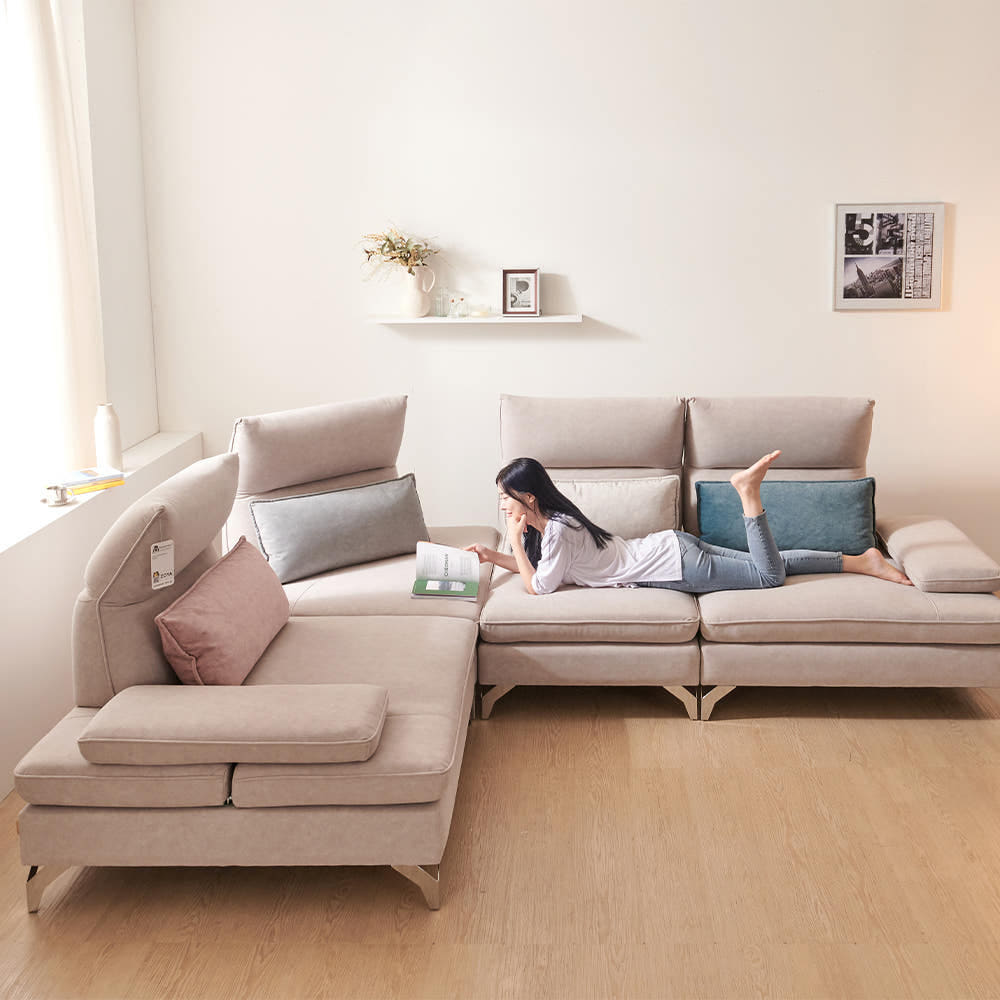 로제그레이 패브릭 모듈형 스윙 소파 코너형 5인