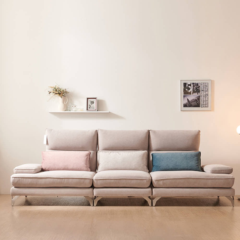 로제그레이 패브릭 모듈형 스윙 소파 4인