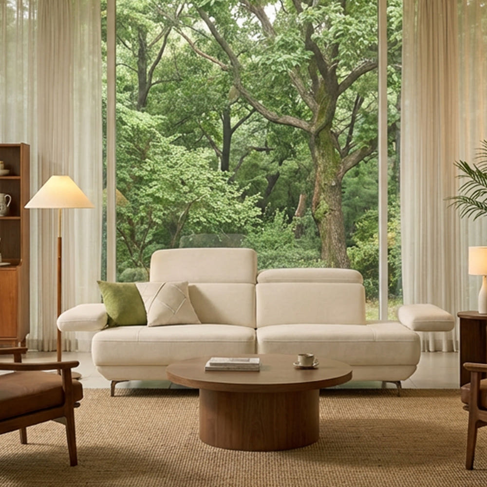 크리미 패브릭 모듈형 스윙 소파 3.5인